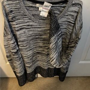 Style & Co. Black and Gray Crew Neck Sweater